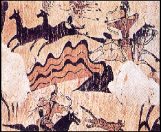 A hunting scene from a sixth century Koguryo tomb